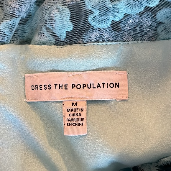 Dress the Population Teal Blue Floral Embroidery Sheath Dress - Picture 8 of 9